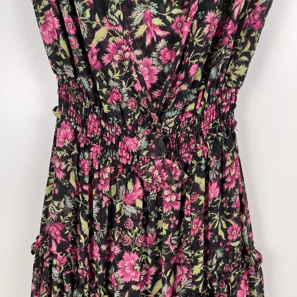 Misa Los Angeles Hollen Fuschia Floral Tiered Sleeveless Maxi Dress XS Feminine - Picture 9 of 16